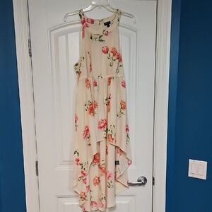 Torrid Cream Floral High Low Dress